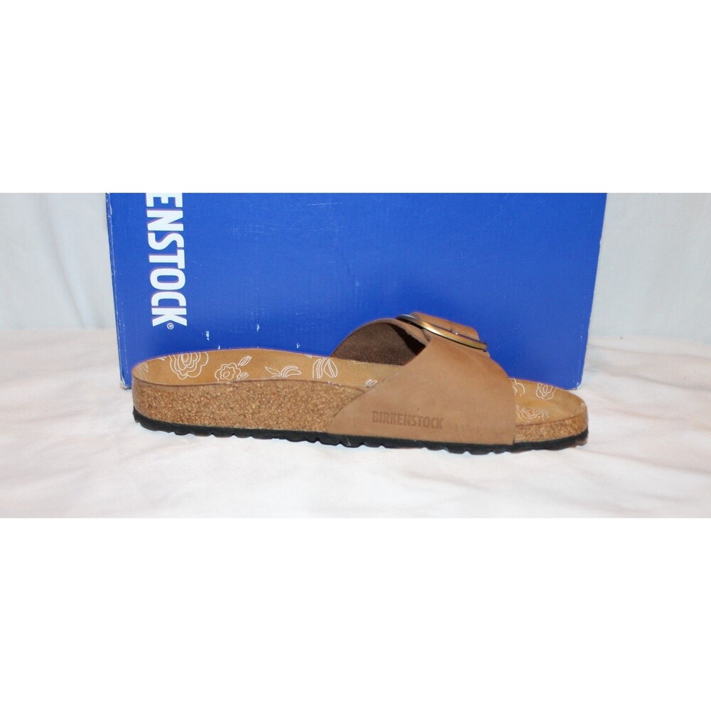 Birkenstock Women's Madrid Big Buckle Suede Sandals Mink NWOB EU 39 NARROW - Picture 6 of 10